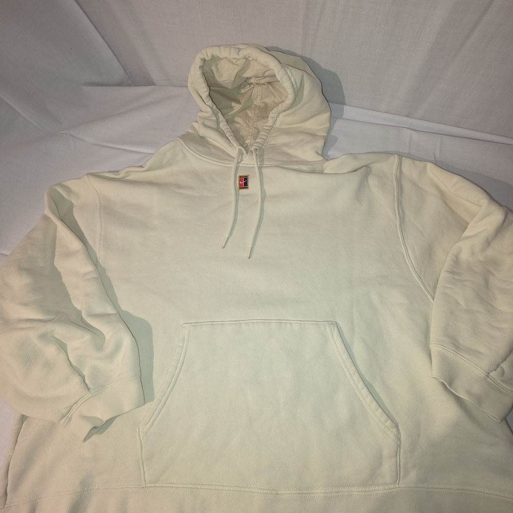 Nike Chunky Oversized NikeCourt Cream Phoenix Fleece Yoga Hoodie Sz Xl